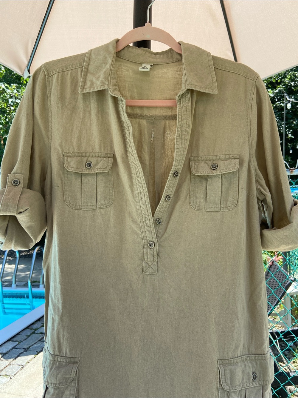 Tan linen Old Navy dress size large